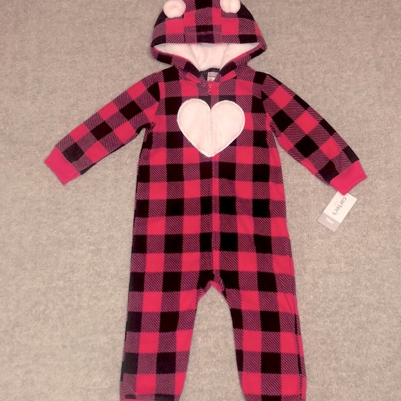 Carter’s Cozy Fleece Hooded One Piece - Picture 2 of 4